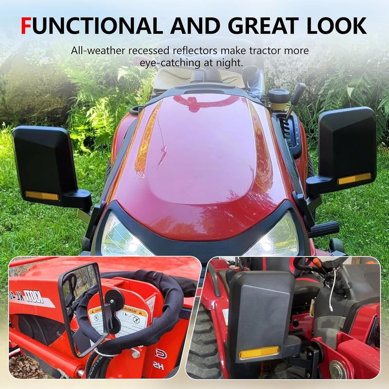 Lifronkit Tractor Mirrors, Strong Magnetic Tractor Side Mirrors for Forklifts, Kubota B BX Mahindra John Deere Lawn Movers Tractor Accessories - Image 3
